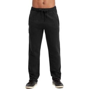 black straight leg fleece sweatpants